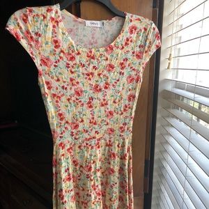 Cinthy Q Yellow Floral Skater Dress, XS